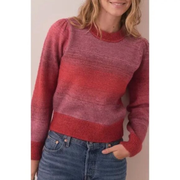 Marine Layer | Ayla Ombré Stripe Puff Sleeve Sweater - Picture 3 of 14